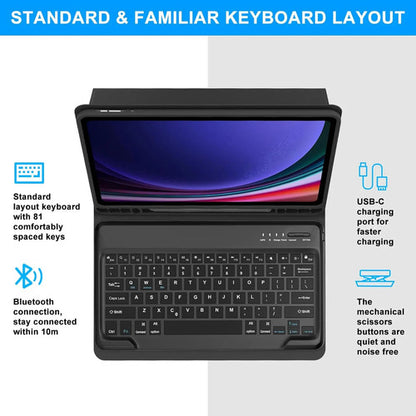 Funda Con Teclado Para Samsung Galaxy Tab S9/s10 Plus Negro