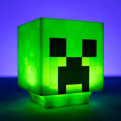 Lámpara De Escritorio Minecraft Creeper Con Sonidos Ofici... Verde