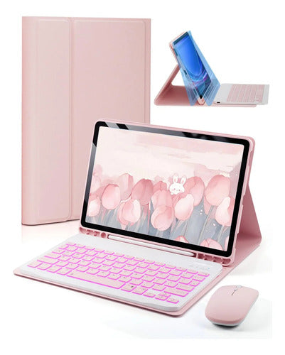 Funda Con Teclado Samsung Galaxy Tab A9 8.7 PuLG Rosa
