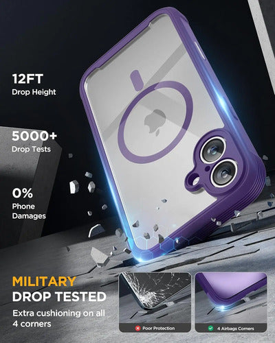 Funda Magnética Miracase Para iPhone 16 Plus 6.7  Con Pro... Violeta Oscuro