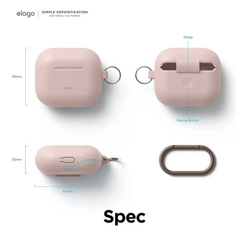 Funda De Silicona Elago Para AirPods 3ra Generación Rosa Claro