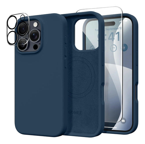 Funda Magnética Para iPhone 16 Pro Max Azul Marino