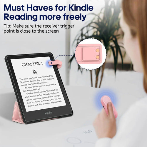 E-reader Control Remoto Girador De Paginas Rosa