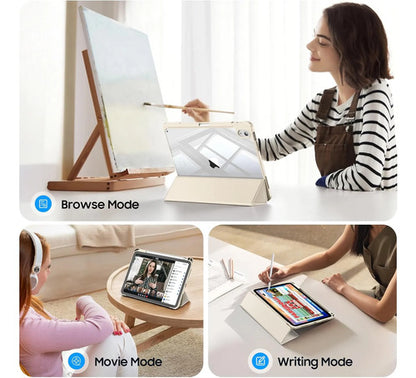Funda Híbrida Delgada Para iPad Plateado