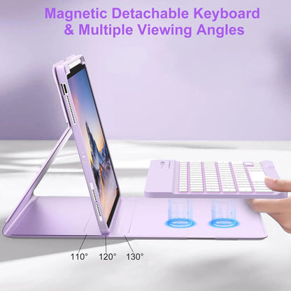 Funda Con Teclado Para iPad Air 11  Y Pro 11 Lila