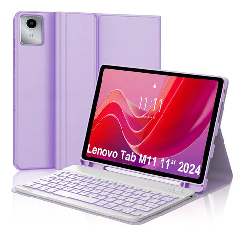 Funda Con Teclado Para Lenovo Tab M11 / K11 Lte 11 Pulgadas Morado