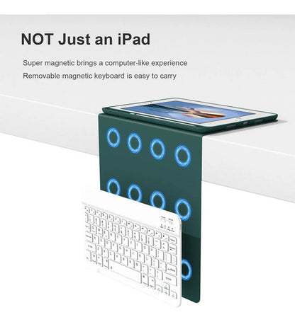 Funda Con Teclado Para iPad De 9.7 Pulgadas 2018/2017 6a/5a Verde Oscuro