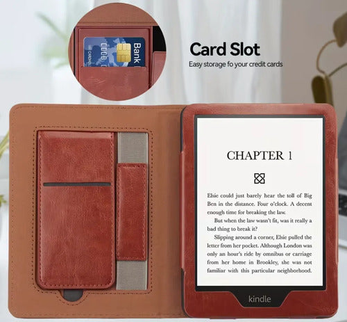 Funda Para Kindle De 6 Pulagadas De 11 Gen 2022-2024 Marrón Oscuro