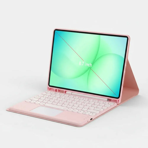 Funda Con Teclado Samsung Galaxy Tab A11 2025 Y A9 2023 8.7  Rosa