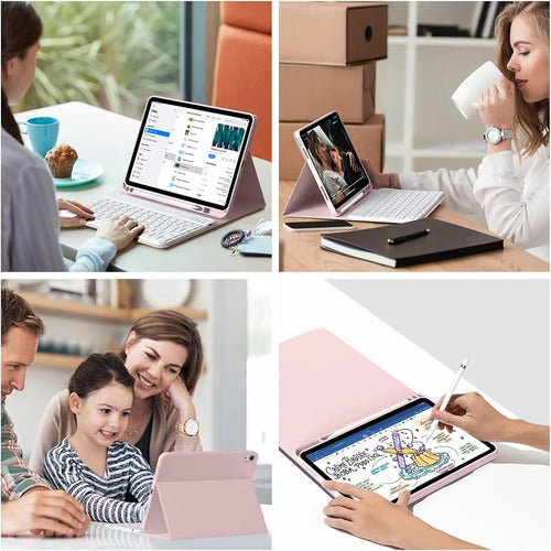Funda Con Teclado iPad De 10a/11a Gen. 11/10.9 PuLG, A16 Rosa Claro