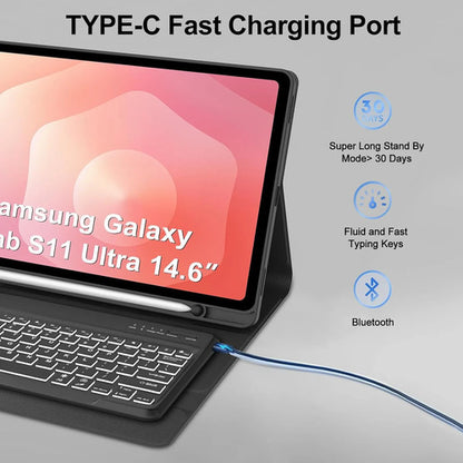 Funda Con Teclado Para Samsung Tab S11 Ultra Negro