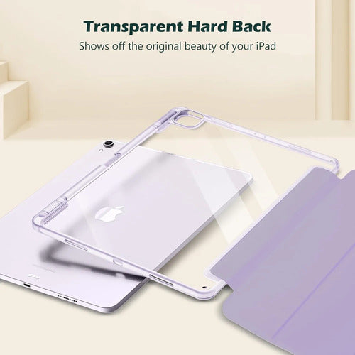 Funda Para iPad Air Con Soporte Para Lápiz Morado