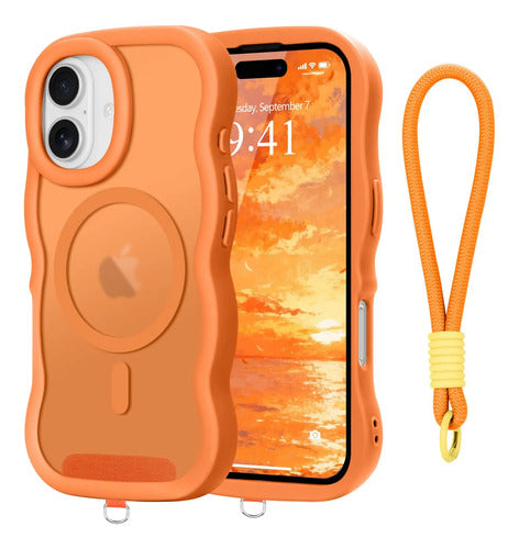 Funda Nzenguer Para iPhone Con Correa Naranja