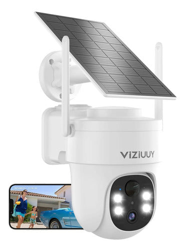 Cámara Solar De Vigilancia Con Wifi Vision Nocturna Blanco - Cámara De 3mp