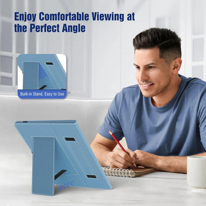 Funda Universal Para Tablet 10.1 Con Soporte Y Correa Azul
