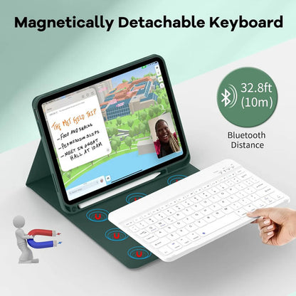 Funda Con Teclado Bluetooth Para iPad Air 11'' M3/m2 & Air Verde Oscuro