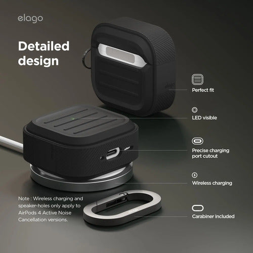 Funda Elago Armor Para AirPods 4 Negro