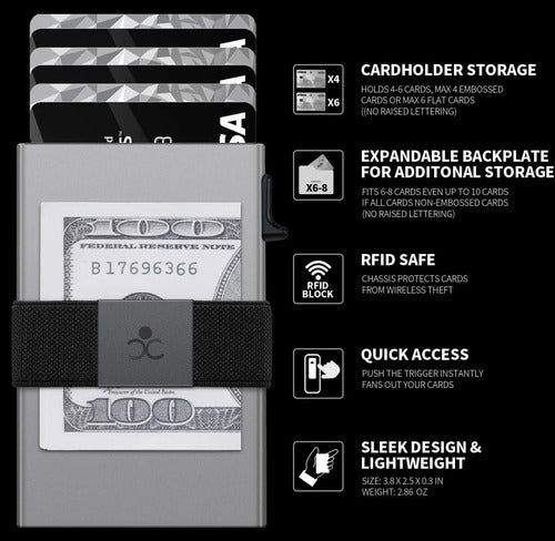 Cartera Semorid Minimalista Para Hombre Con Bloqueo Rfid Gris