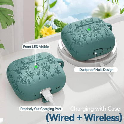 Funda Estuche Para AirPods 4, Silicona, Con Kit De Limpieza Verde Oscuro