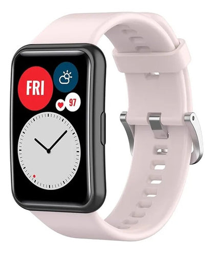 Correa Inf Compatible Con Huawei Watch Fit Silicona Azul Rosa Claro