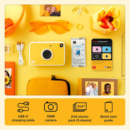 Cámara Digital Kodak Printomatic+ Instant Print 10mp Rosa Amarillo