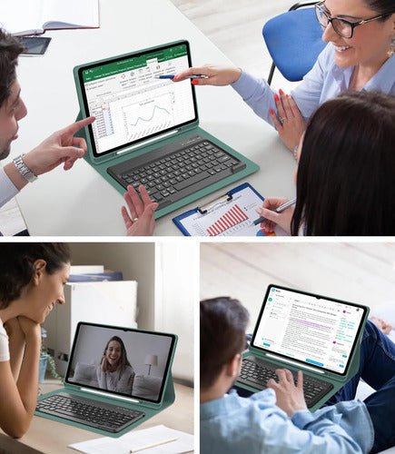 Funda Con Teclado Para Samsung Galaxy Tab S11 Ultra Verde