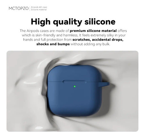 Funda R-fun Para AirPods 4 Con Kit De Limpieza Azul Oscuro