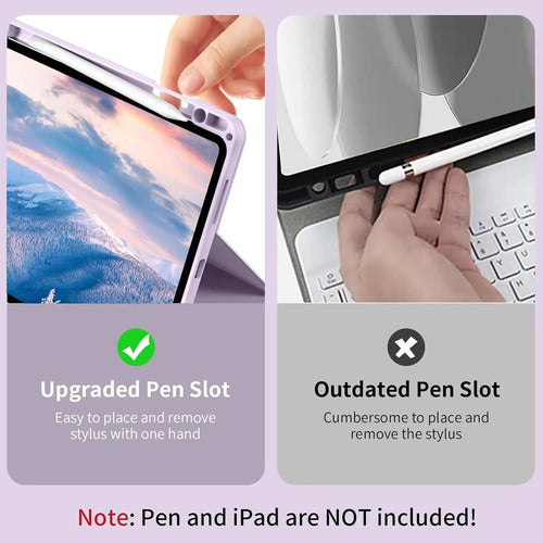 Funda Para iPad Air 7th/6th/5th/4th Con Teclado Inalámbrico Morado