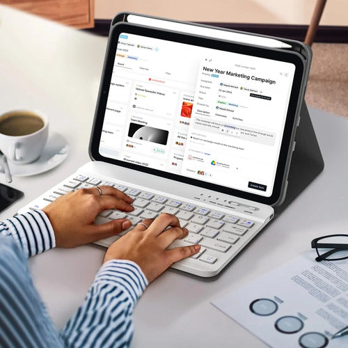 Funda Con Teclado Boriyuan Para iPad Mini Bluetooth Azul Marino