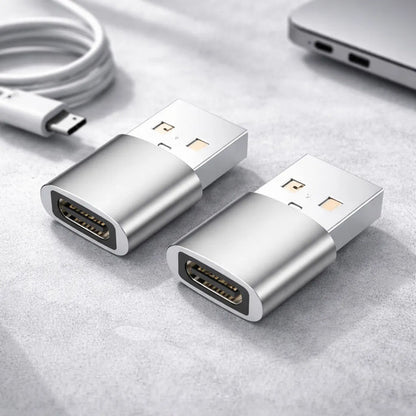 Adaptador Usb A Usb C, Cable Convertidor Tipo C Hembr A Mach Plateado