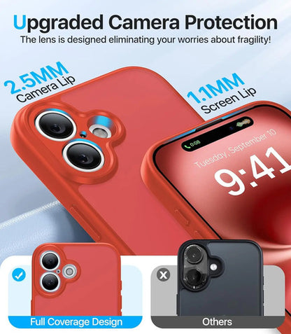Funda Protectora Para iPhone 16, Antigolpes Rojo