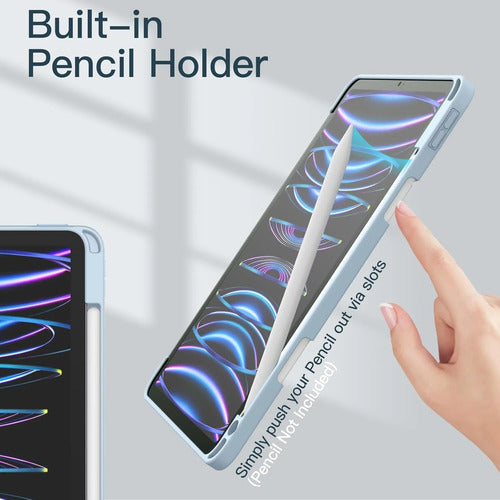 Funda Para iPad Pro 11 Pulgadas Con Soporte Para Lapiz Azul Claro