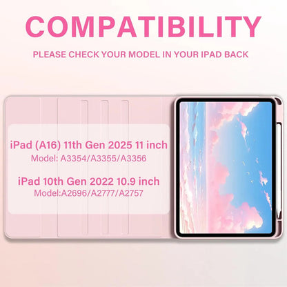 Funda Con Teclado iPad 11th/10th Gen (a16) Retroiluminada Rosa Claro