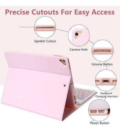 Funda Con Teclado Para iPad De 9a Generacion. Rosa