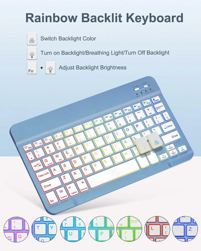 Funda Con Teclado Para Samsung Galaxy Tab A11+/a9. Azul