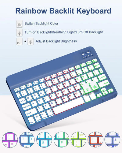Funda Con Teclado Para Samsung Galaxy Tab A11+/a9+ 11' Azul Marino