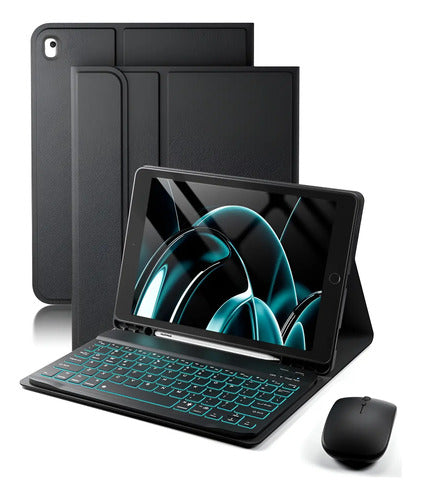 Funda Con Teclado Para iPad 9th/8th/7th Gen, Air 3rd Gen Negro