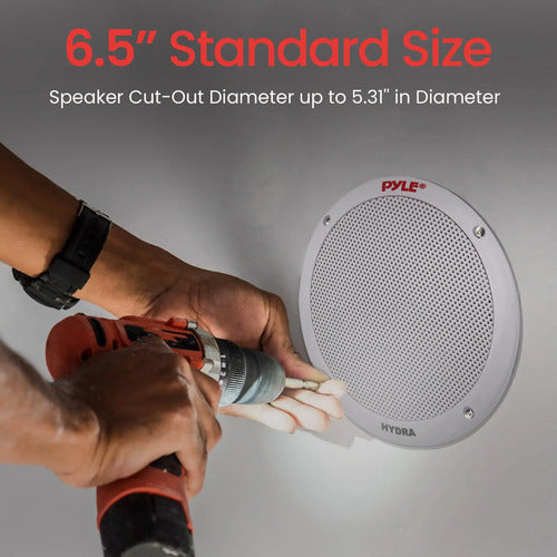 Pyle 6.5'' Altavoces Marinos Potentes E Impermeables De 400w Blanco