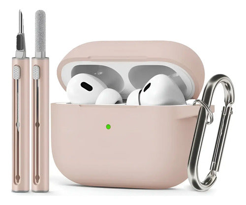 Funda R-fun Para AirPods Con Kit De Limpieza Rosa Claro