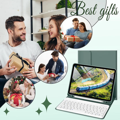 Funda Con Teclado Para iPad Air Gen 11 Verde Oscuro