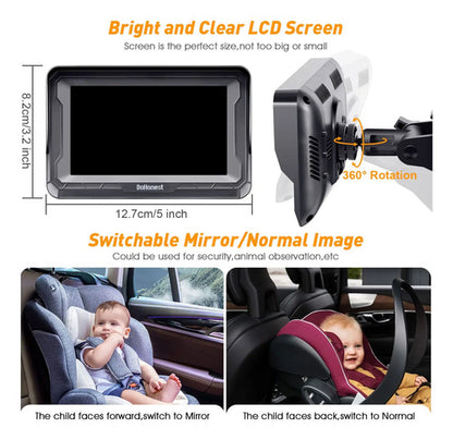 Cámara Hd 1080p Para Vigilancia Infantil En Auto Negro