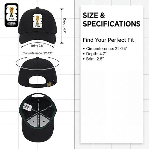 Gorro Fifa World Cup 2026 Negro Lisa Único