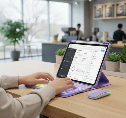 Funda Con Teclado Para iPad Air Púrpura