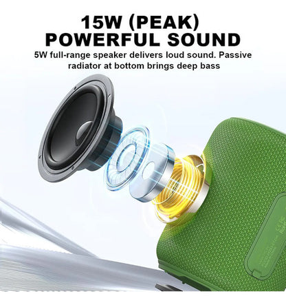 Bocina Portátil Bobtot Bluetooth, Impermeable Verde