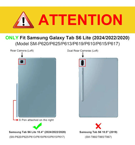 Funda Híbrida Slim Para Samsung Galaxy Tab S6 Lite Negro