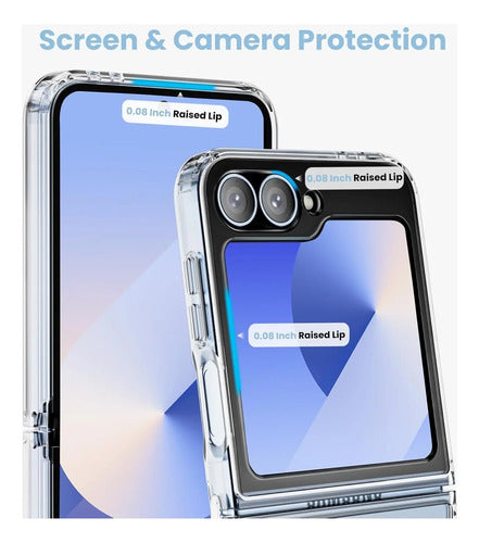 Funda Transp Antigolpes Para Samsung Galaxy Z Flip 7 Fe Transparente