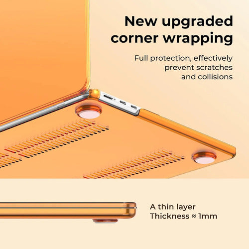 Carcasa Funda Transparente Para Macbook Air 13.6' Naranja