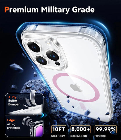 Funda Para iPhone 14 Pro Transparente Anti-amarilleo Rosa
