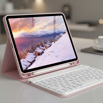 Funda Con Teclado Bluetooth Para iPad Air 11'' M3/m2 & Air Rosa Claro