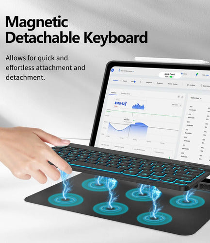 Funda Con Teclado Para iPad Air Y iPad Pro Negro
